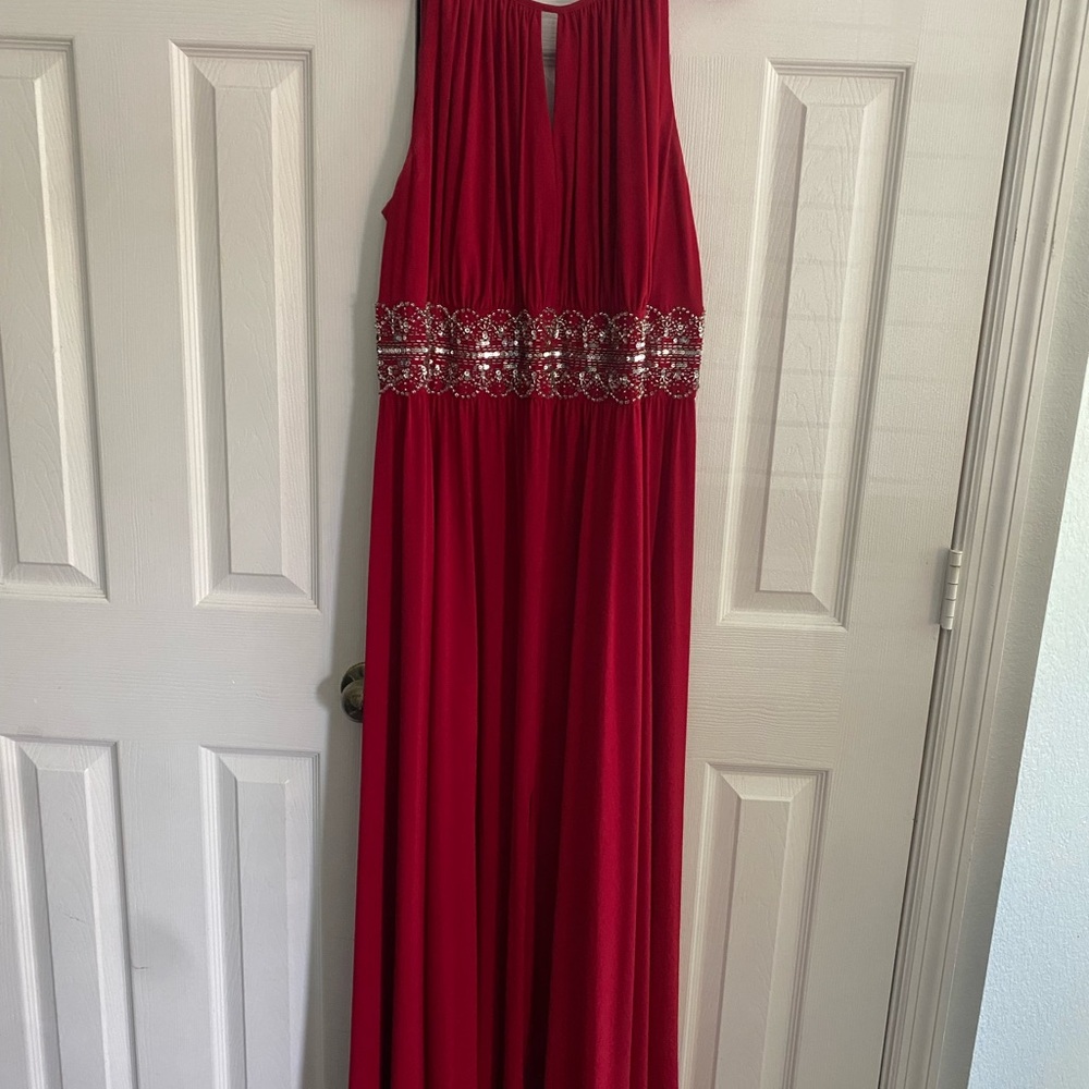 R&M Richards Red Dress with Silver Accents